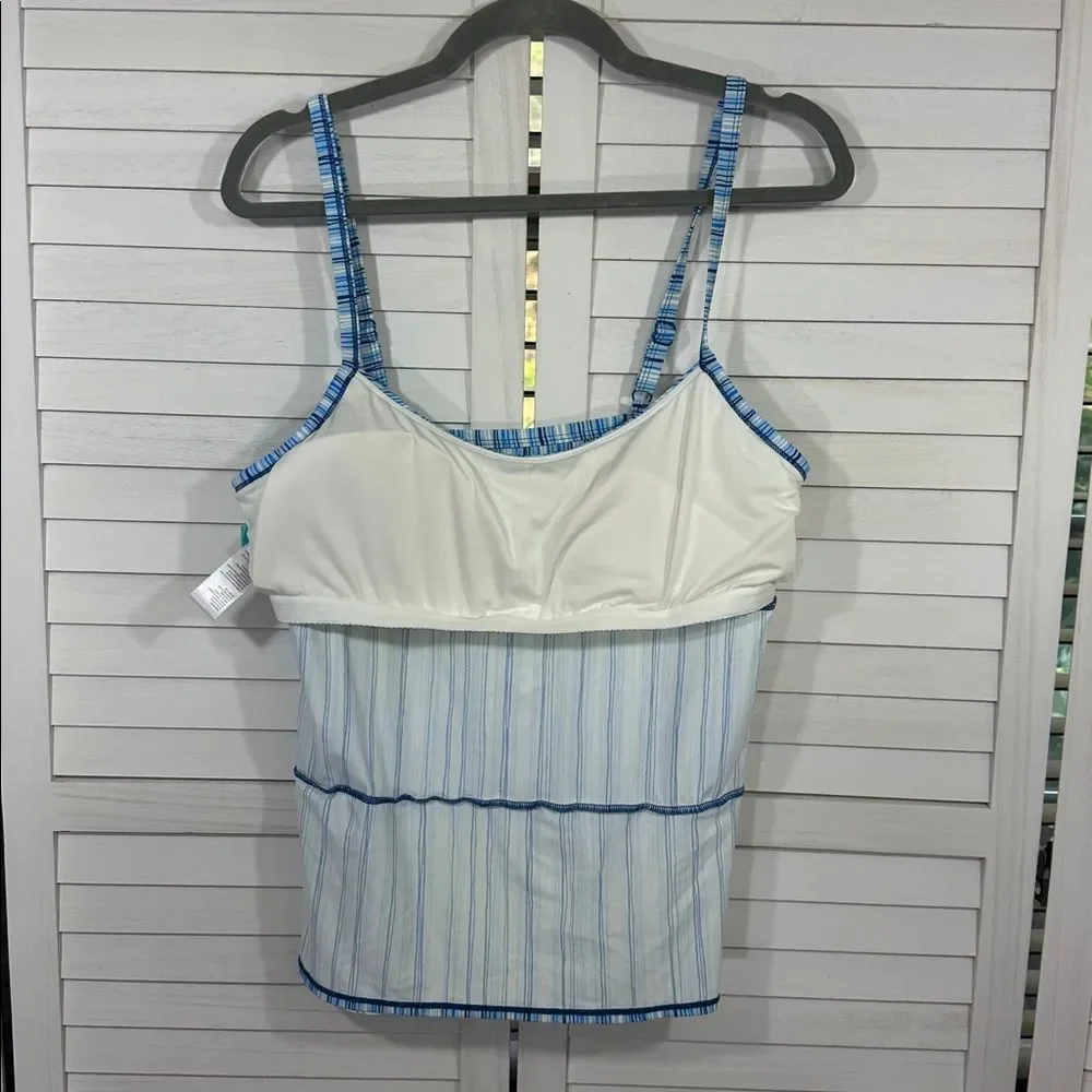 Beach House Blue Striped Tankini Size 16 NWT